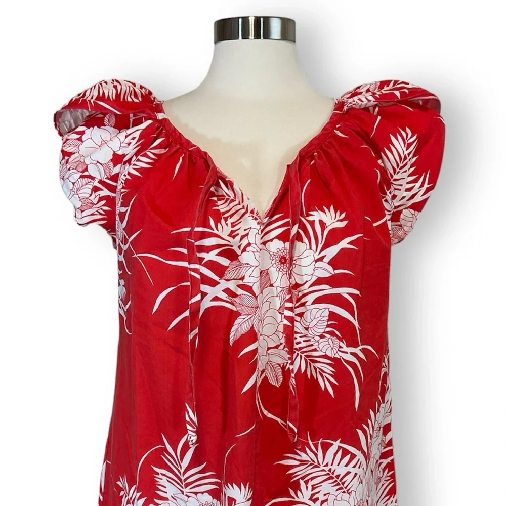 Vintage Hilo Hattie Tropical Print Maxi Dress
